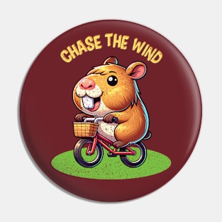 Capybara on the Bike Pin