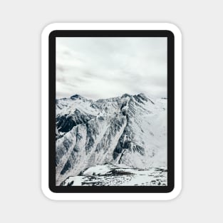 Mountains of Switzerland - White Alps on Overcast Winter Day Magnet