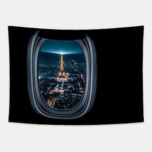 Airplane Window View Paris French Tapestry