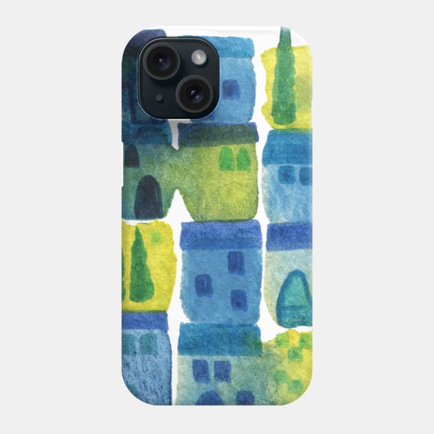 7am in Tuscany Watercolor Painting Phone Case by NicSquirrell