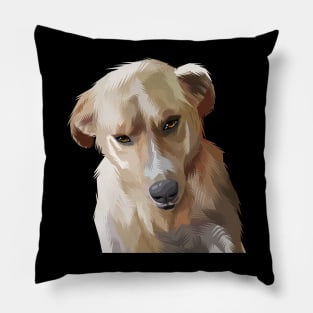 cynical dog stare-vector art Pillow