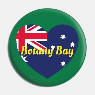 Botany Bay NSW Australia Australian Flag Heart Pin