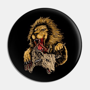 The King Shows His Power And Willdness Illustration Pin