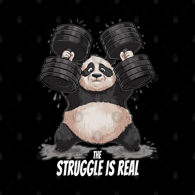 Funny The Struggle Is Real Cute Panda Design by TF Brands