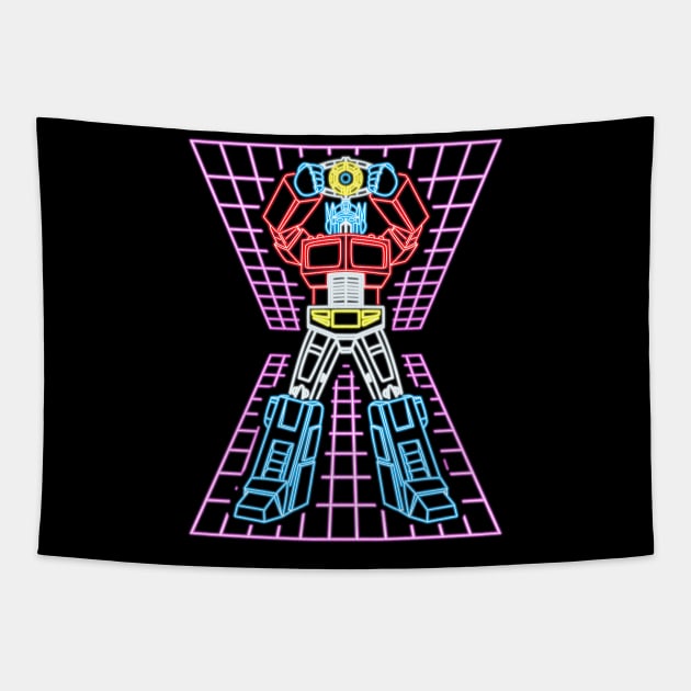 Optimus prime neon Tapestry by AlanSchell76