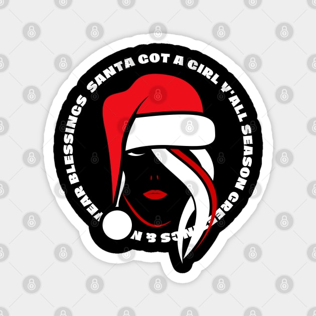 Lady In Santa Hat Magnet by GraphXFashions