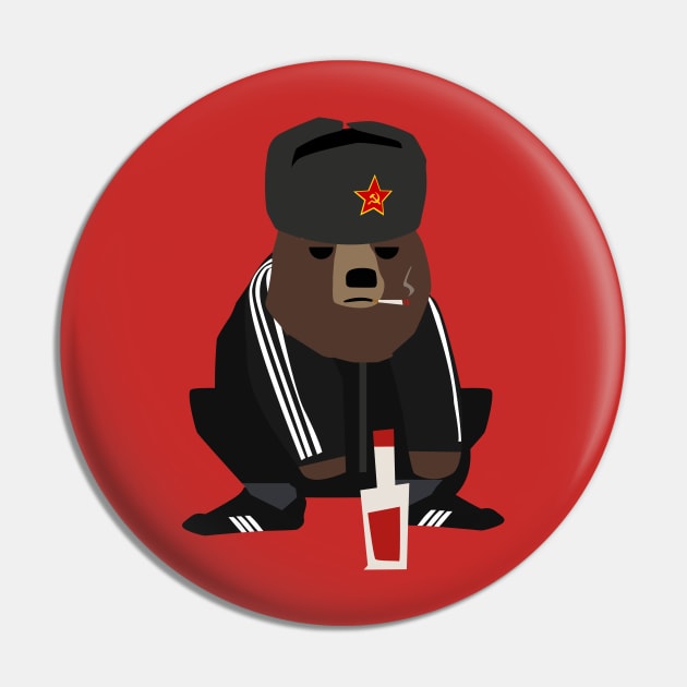 Gopnik bear squatting on the street Pin by FOGSJ