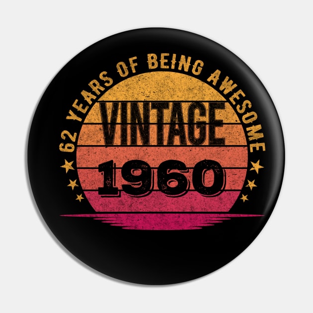 Vintage 1960 62 Year Old 62nd Birthday Pin by mahmuq