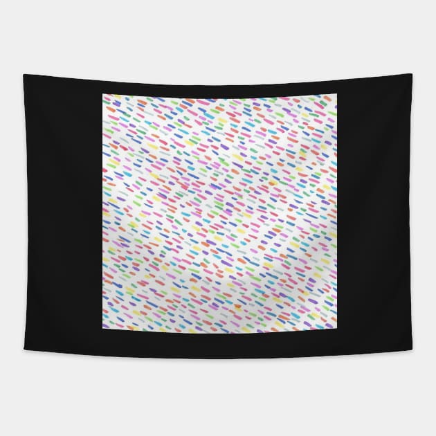 Rainbow Raindrops Abstract Pattern Tapestry by DanielleGensler