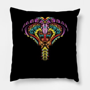 Mosaic Cobra: Harlequin King Pillow