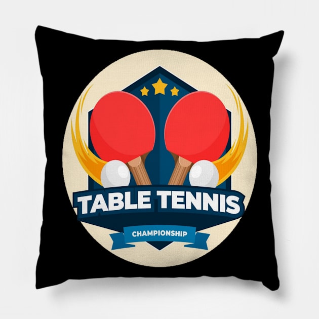 table tennis Funny Pillow by TeeRochi