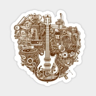 Mechanical Guitar Heart Magnet