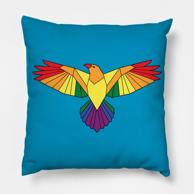 Bird of Pride Pillow by JHughesArt