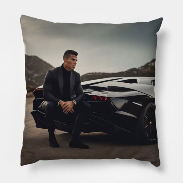 Cristiano Ronaldo CR7 Lamborghini Gift Art Pillow by The GOAT Store