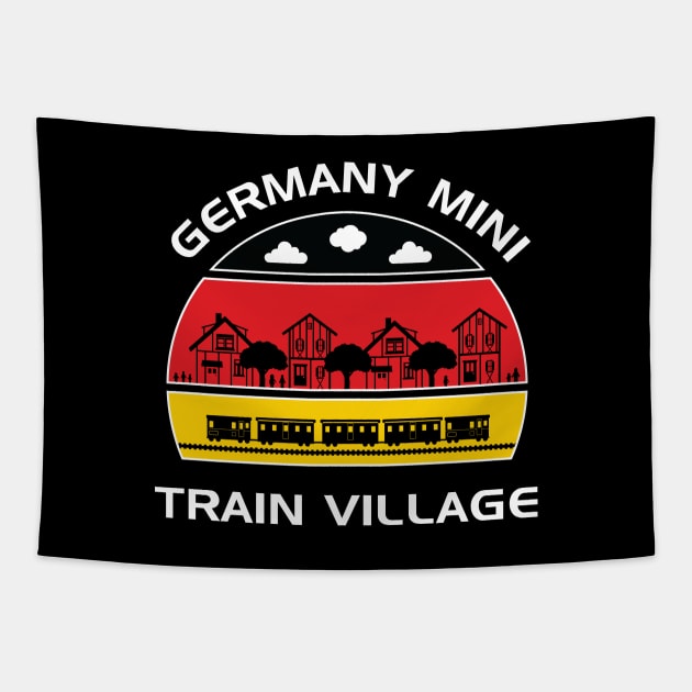 Germany Mini Train Village Tapestry by bryankremkau