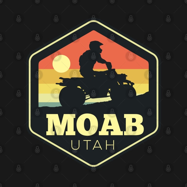 Moab Utah ATV Vintage Sunset Hexagon by DetourShirts