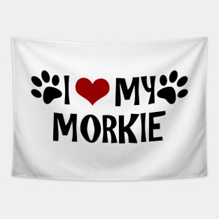 I Love My Morkie Tapestry