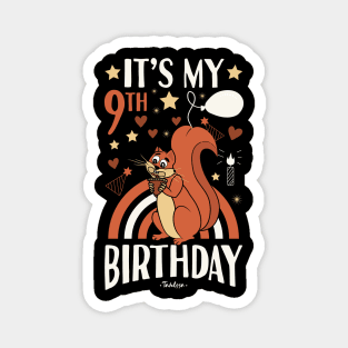 9th Birthday Squirrel Magnet