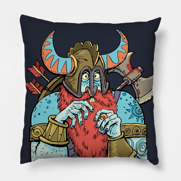 traumatised viking Pillow by duxpavlic