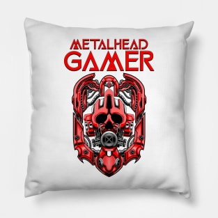 Metalhead Gamer Red Pillow