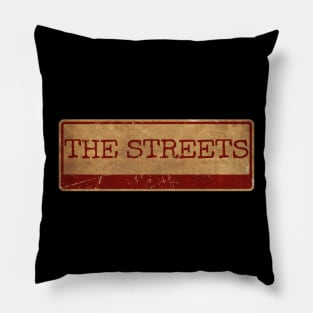 Aliska text red gold retro The Streets Pillow