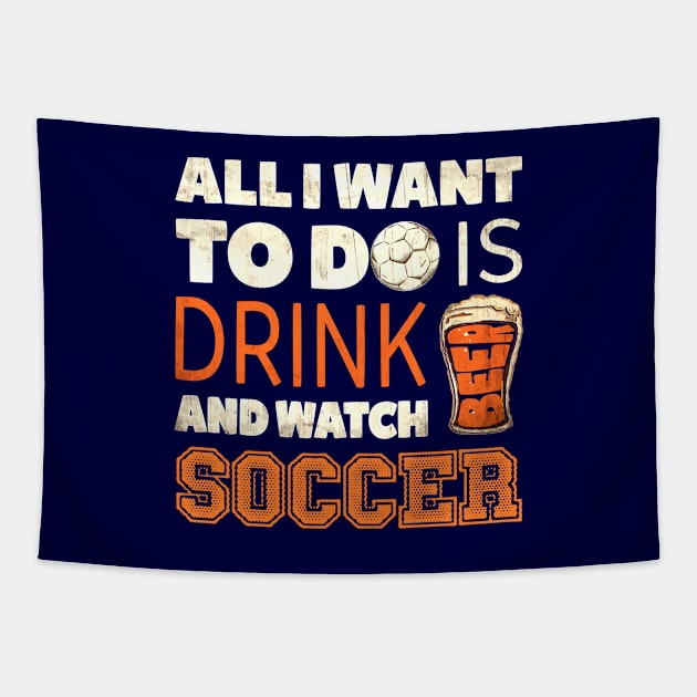 SOCCER DRINK BEER Tapestry by missalona