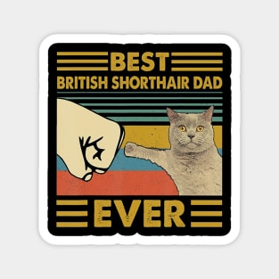 Best British Shorthair Dad Ever Retro Vintage Sunset Magnet