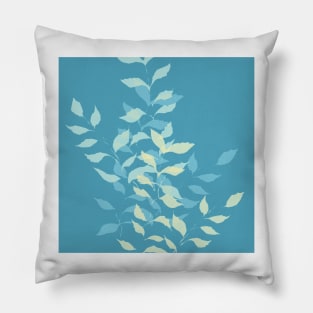 Botanical on Teal Background Pillow