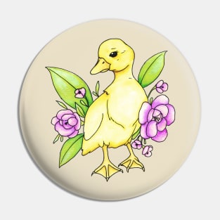 Floral Duckling Pin