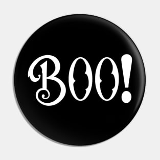 Boo! Retro Vintage Halloween Typography Pin