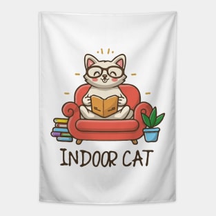 Indoor Cat, Funny Cats. Tapestry