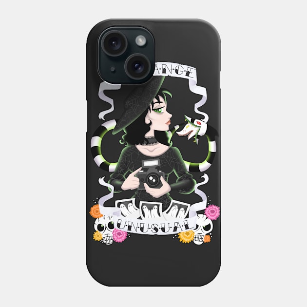 Beetlejuice Lydia Strange and Unusual Phone Case by NikkiWardArt