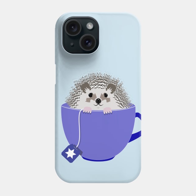 Chanukah Tea Cup Hedgehog Phone Case by Theokotos