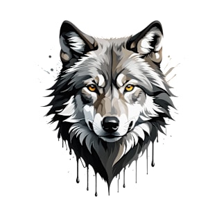 Abstract Lone Wolf Face T-Shirt