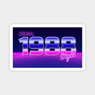 Original 1988 Style - 80s Neon Grid Nostalgia Magnet