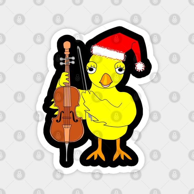 Santa Cap Cello Chick Magnet by Barthol Graphics