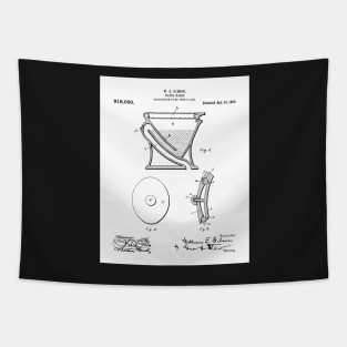 Toilet Patent - Bathroom Art - Black And White Tapestry