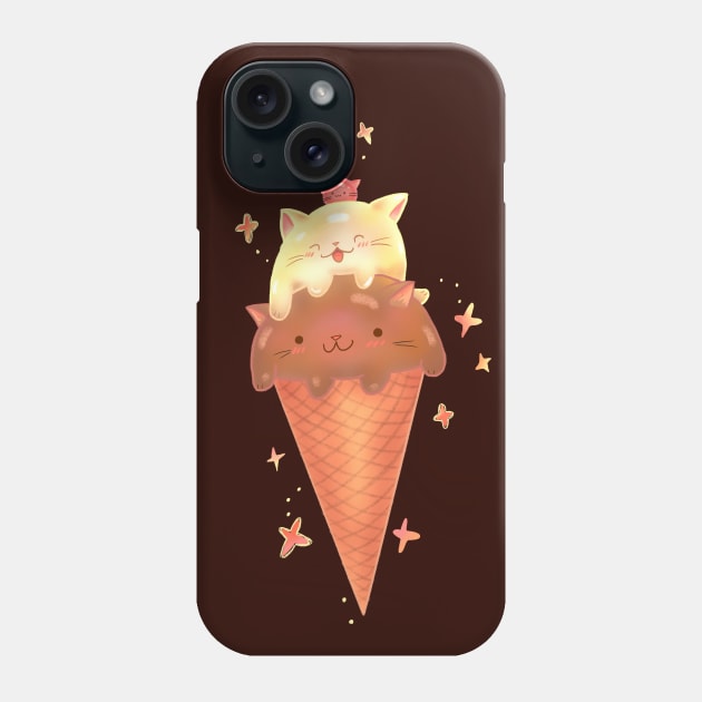 Cat Ice Cream Cone Phone Case by rachelleybell