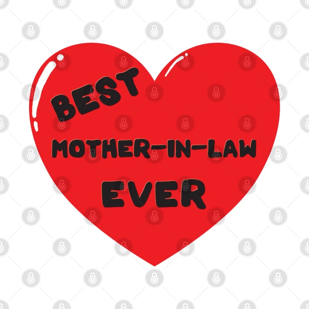 Best mother-in-law ever heart doodle hand drawn design by The Creative Clownfish
