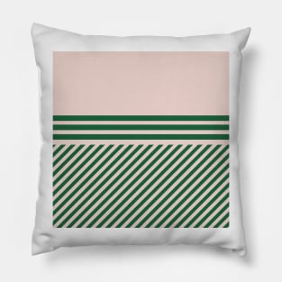 Geometric pattern green bold bright pink Pillow