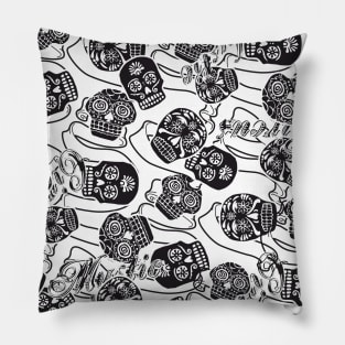 Monochrome skulls Pillow