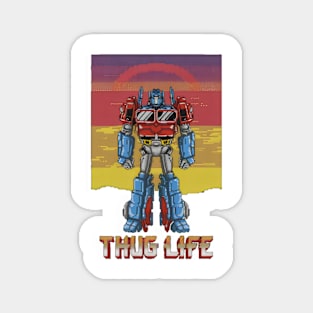 Retro Sunset Optimus Prime Thug Life Tee"- Thug life Vintage robot Magnet