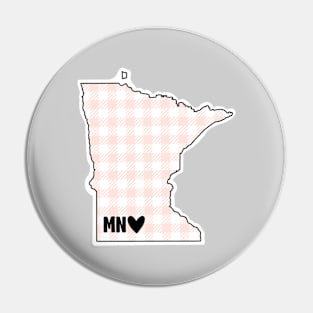 USA States: Minnesota (pink plaid) Pin