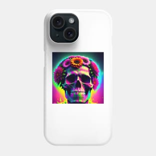 Flower skull art Phone Case