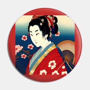 Geisha Study E in Japanese Style Pin