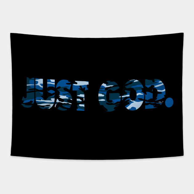 JUST GOD. blue camo Tapestry by undergroundART