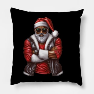 Cool Black Santa, African American Santa Pillow