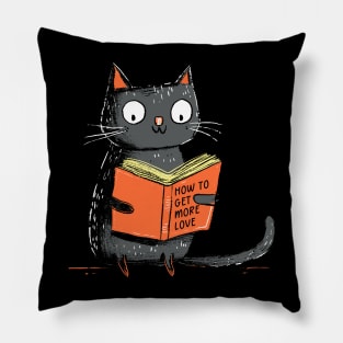 Book Lover Funny Cat Reading Book Pillow