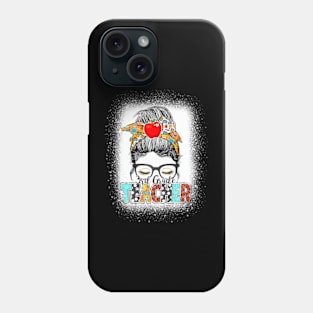 3Rd Grade Teacher Messy Bun Back To School Teacher Life Phone Case