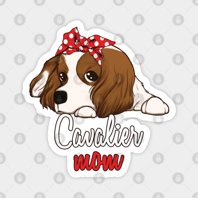 Cavalier King Charles Mom Cartoon Magnet by USProudness